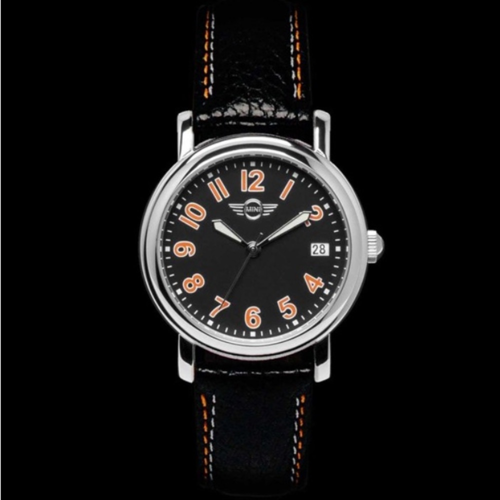 New In box MINI Tourneau Ladies Leather Watch with Black Band, Sold Out!